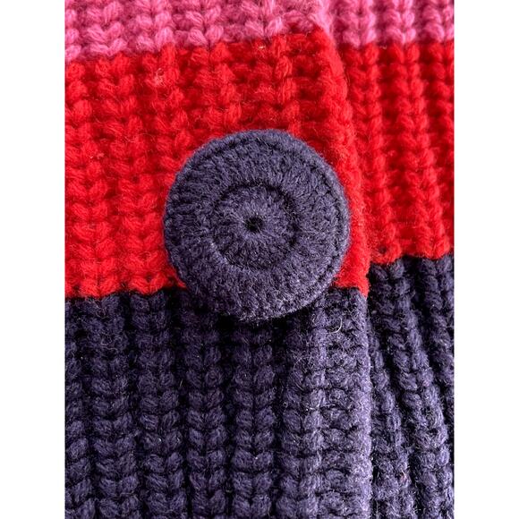 Marc Jacobs Sz S Stripe Cardigan Pink Wool Vintage Preppy Geek Chic Y2K Whimsy - Picture 9 of 15